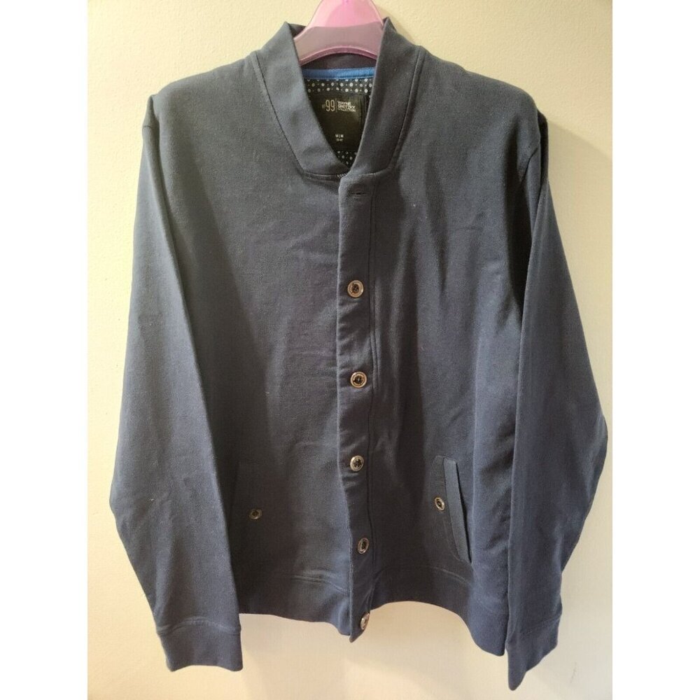 Wayne Gretzky Sweater Full Zip Vest Medium Marine Blue Long Sleeve